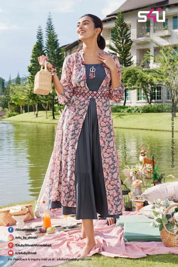 S4u Hello Jackets 8 georgette Exclusive Wear Kurti Collection